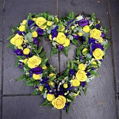 Yellow and Purple open heart