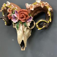 Floral skull wall decor