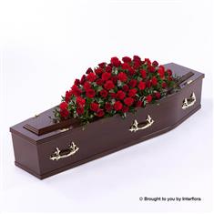 Rose and Carnation Casket Spray - Red 3ft